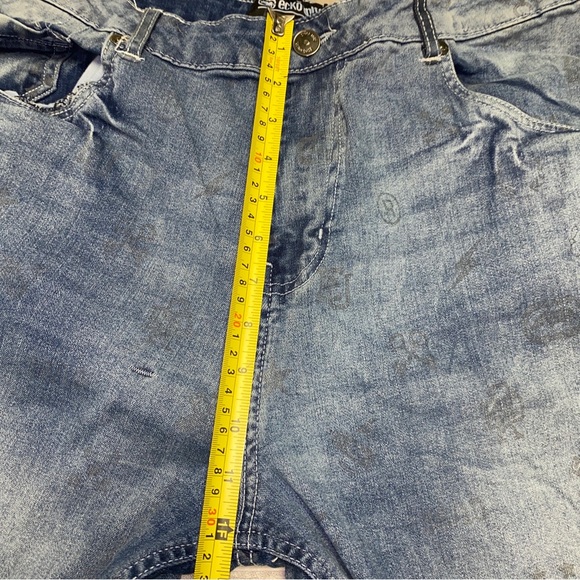 Ecko Unltd Jeans Mens 42x31 (40x31) Slim Straight Hip Hop Rap Streetwear Y2K AOP - Picture 7 of 16
